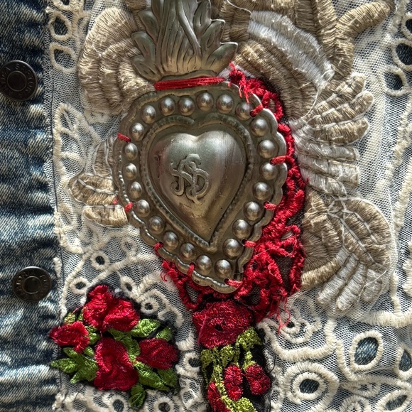 Vintage Antica Sartoria Women’s Denim Jacket Embroidered Unique See Desc!) - Picture 5 of 15